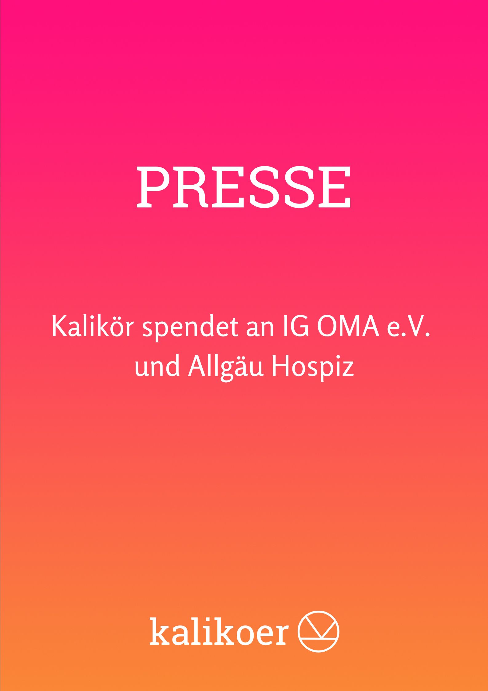 Spende an IG OMa e.V. und Allgäu Hospiz